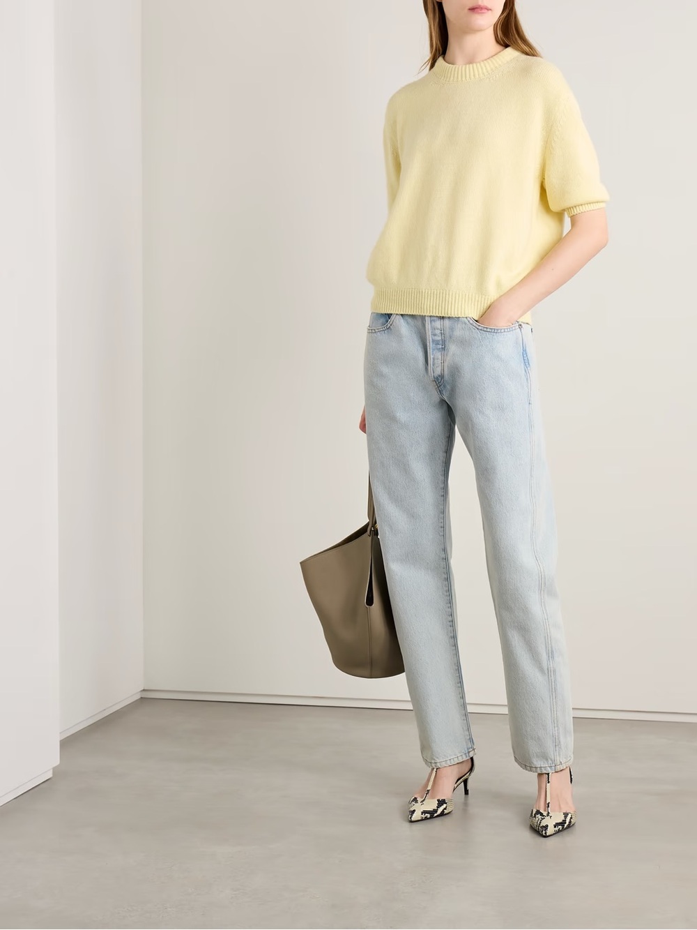 🌟NEW Khaite Callum Straight Leg Shelburne Wash Jeans Size 26